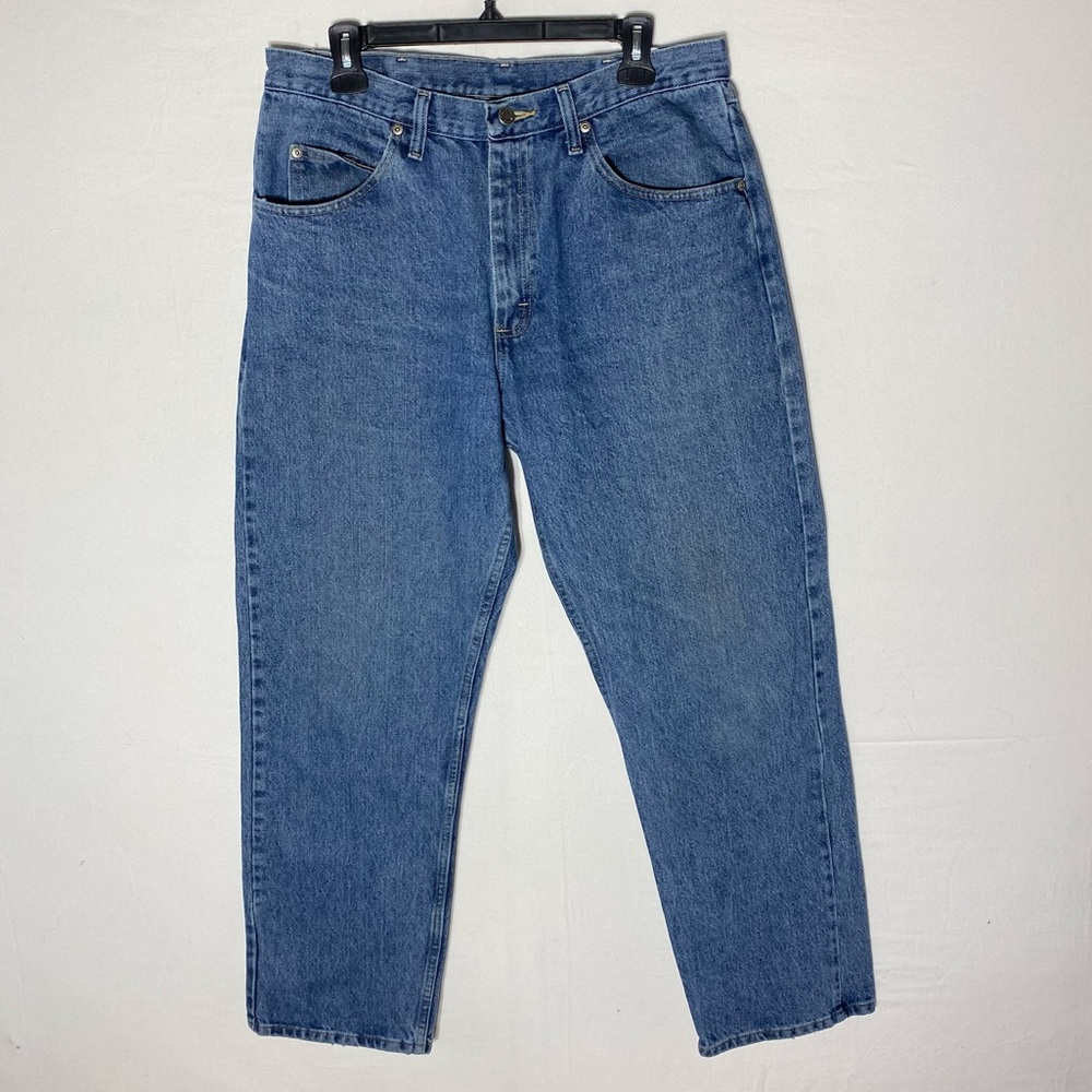 Vintage 90s Wrangler Classic Med Wash Blue Relaxed Fit Jeans 34